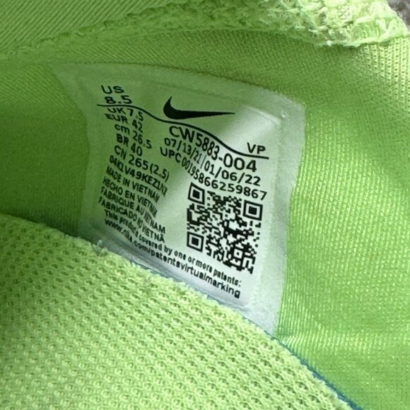 NIKE GO FlyEase Black/Black-Lime Glow Men’s Size 8.5 Folding Hands Free - Picture 7 of 9